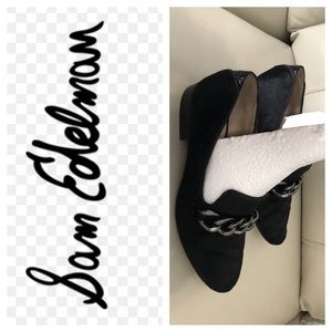 Sam Edelman Black Kollins Chain Calf Hair Loafers